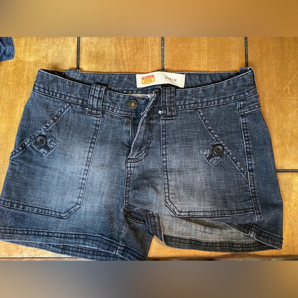 Vintage Route 66 Denim Shorts, gently used. Women’s Size 4.